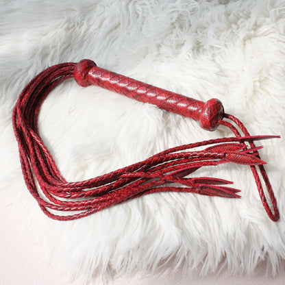 Luxurious Wine Red Cowhide Nine-Tail Whip – 80cm of Precision & Power