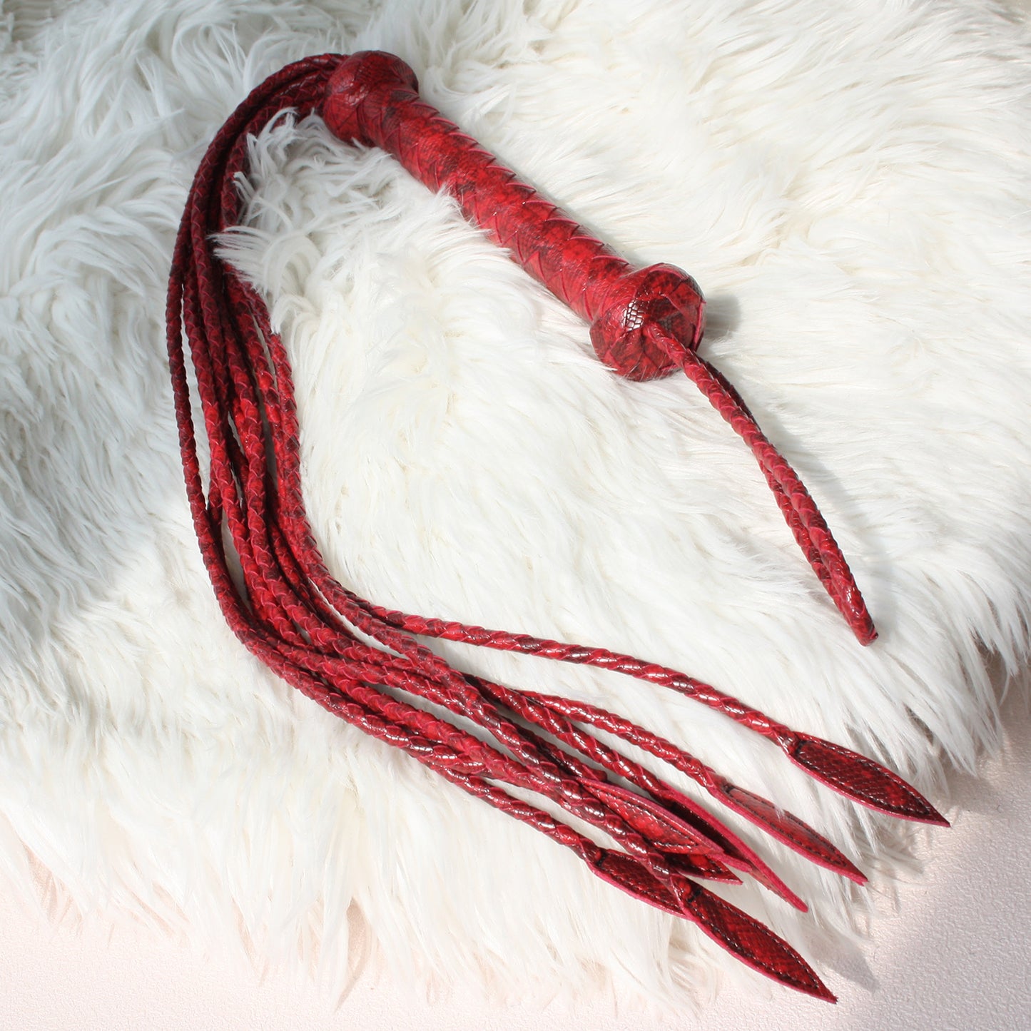 Luxurious Wine Red Cowhide Nine-Tail Whip – 80cm of Precision & Power