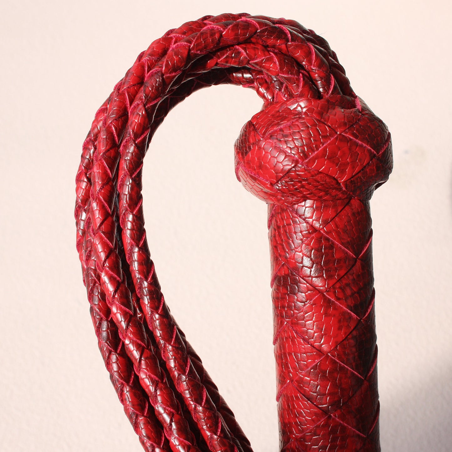 Luxurious Wine Red Cowhide Nine-Tail Whip – 80cm of Precision & Power