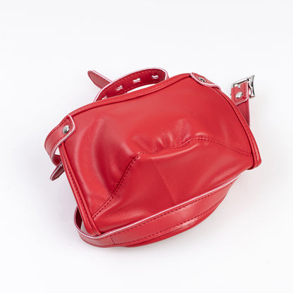 Premium Vegan Leather Dildo Gag Mask - Concealed Oral Restraint