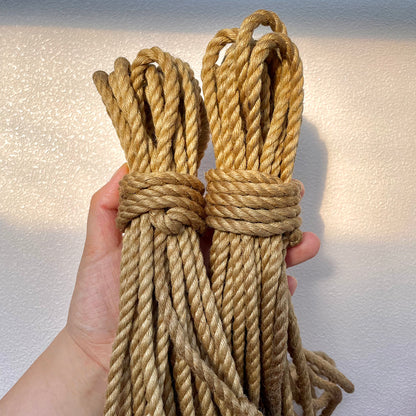 Handcrafted Natural Jute Shibari Bondage Rope Beige | Japanese Kinbaku Rope