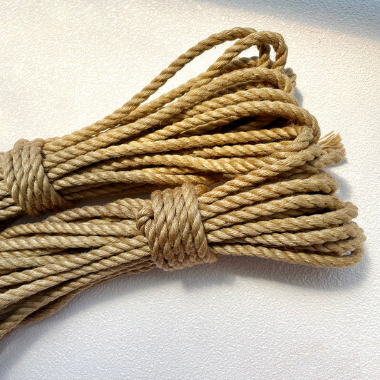 Handcrafted Natural Jute Shibari Bondage Rope Beige | Japanese Kinbaku Rope