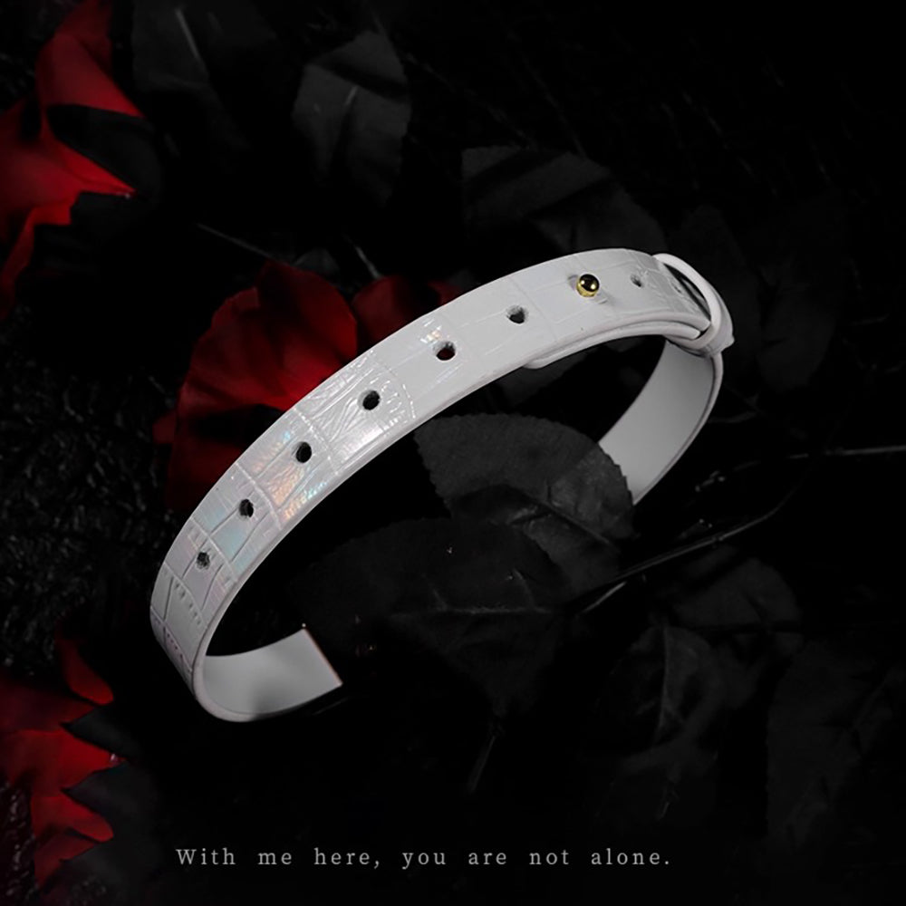 Pure Dominance - Premium White Leather BDSM Restraint Collar & Leash Set