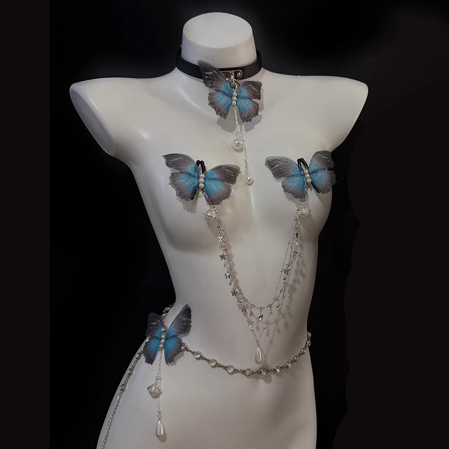 Blue Butterfly Seduction - Sensual Butterfly Motif Bondage Accessory Series