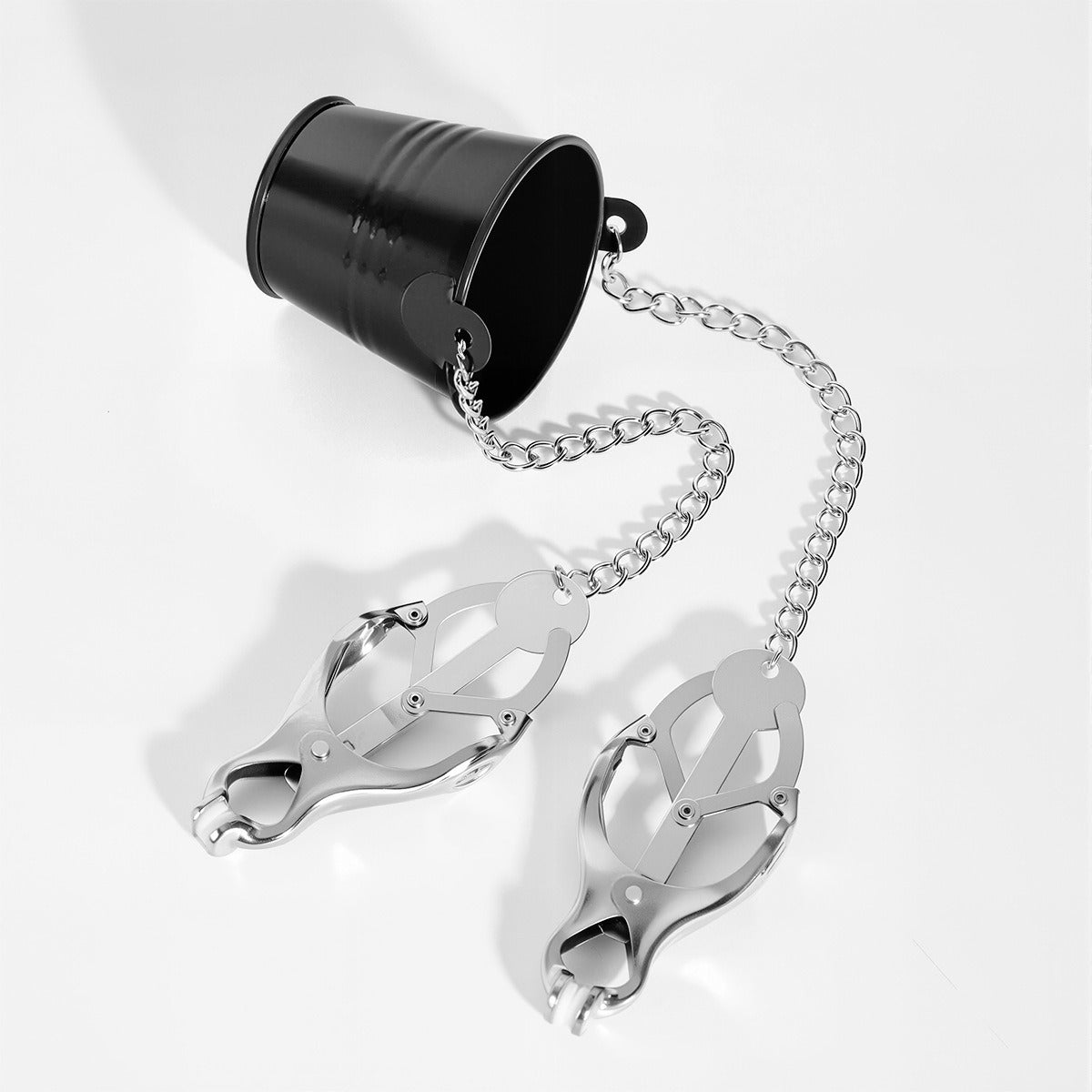 Central Bucket Y-Chain Nipple Clamps - Dual Inward Torment