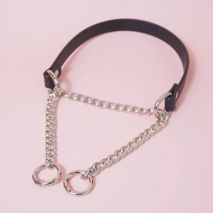 Absolute Command - Martingale Chain Bondage Collar with Lead For BDSM Play