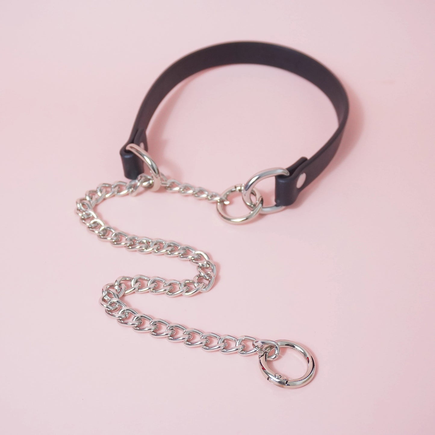 Absolute Command - Martingale Chain Bondage Collar with Lead For BDSM Play