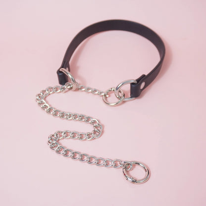 Absolute Command - Martingale Chain Bondage Collar with Lead For BDSM Play