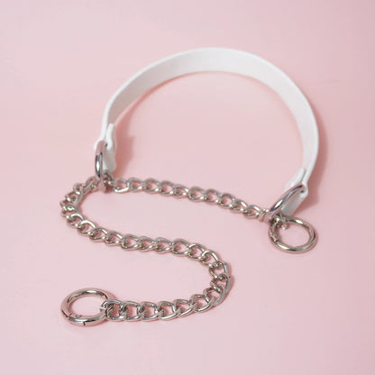 Absolute Command - Martingale Chain Bondage Collar with Lead For BDSM Play