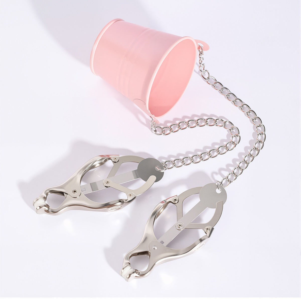 Central Bucket Y-Chain Nipple Clamps - Dual Inward Torment