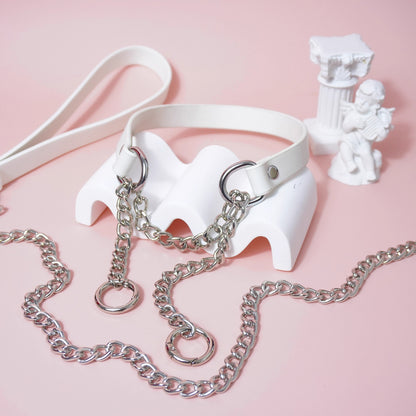 Absolute Command - Martingale Chain Bondage Collar with Lead For BDSM Play