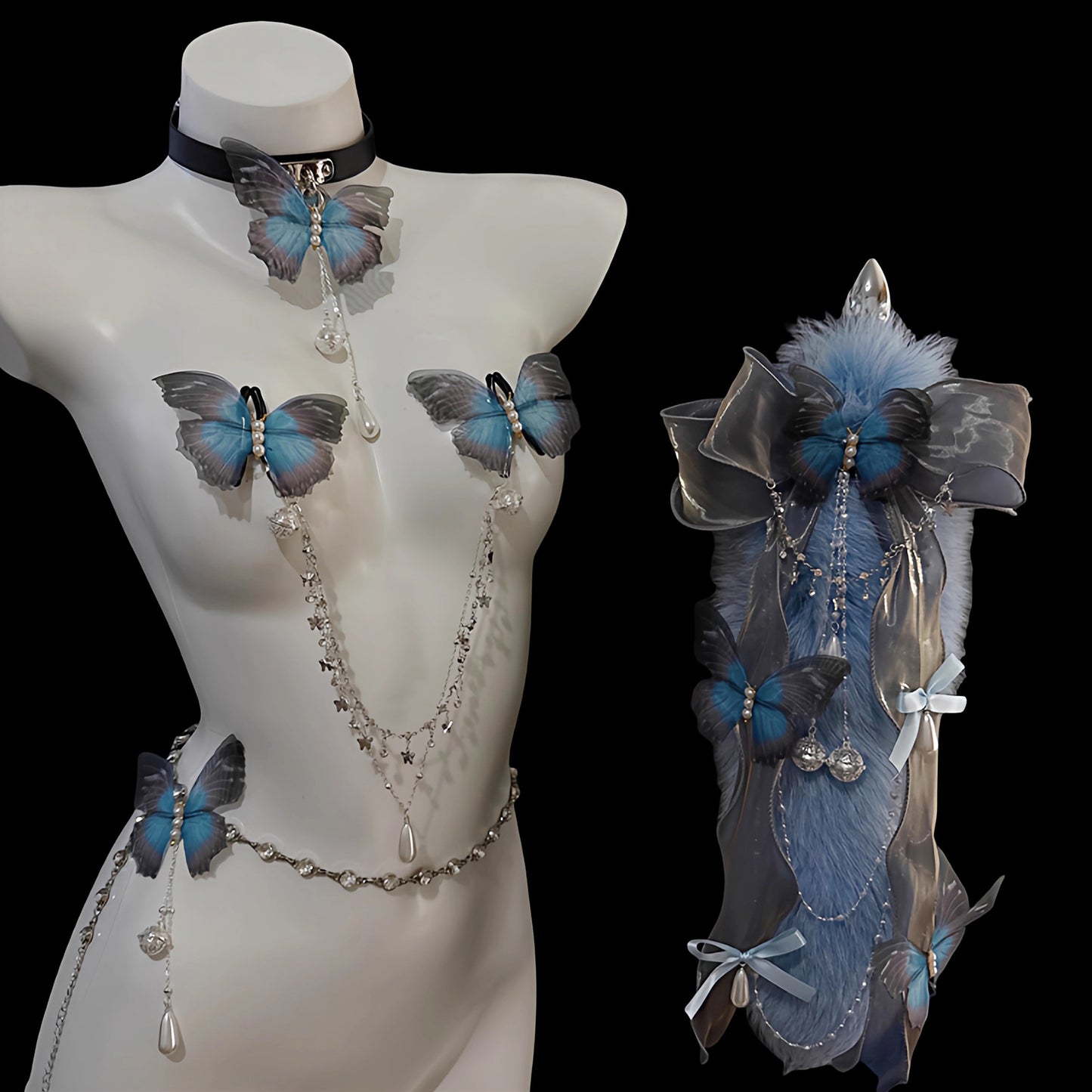 Blue Butterfly Seduction - Sensual Butterfly Motif Bondage Accessory Series