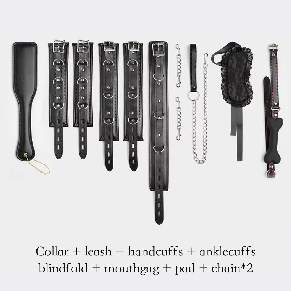The Ultimate 8-Piece Beginner Bondage Starter Kit - Padded Vegan Leather