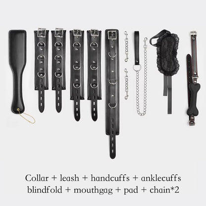 The Ultimate 8-Piece Beginner Bondage Starter Kit - Padded Vegan Leather