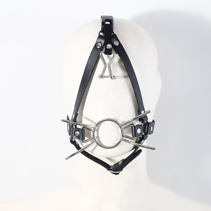 Integrated Metal Nose Hook & Open Mouth Gag | Face Bondage | Sexy Maker