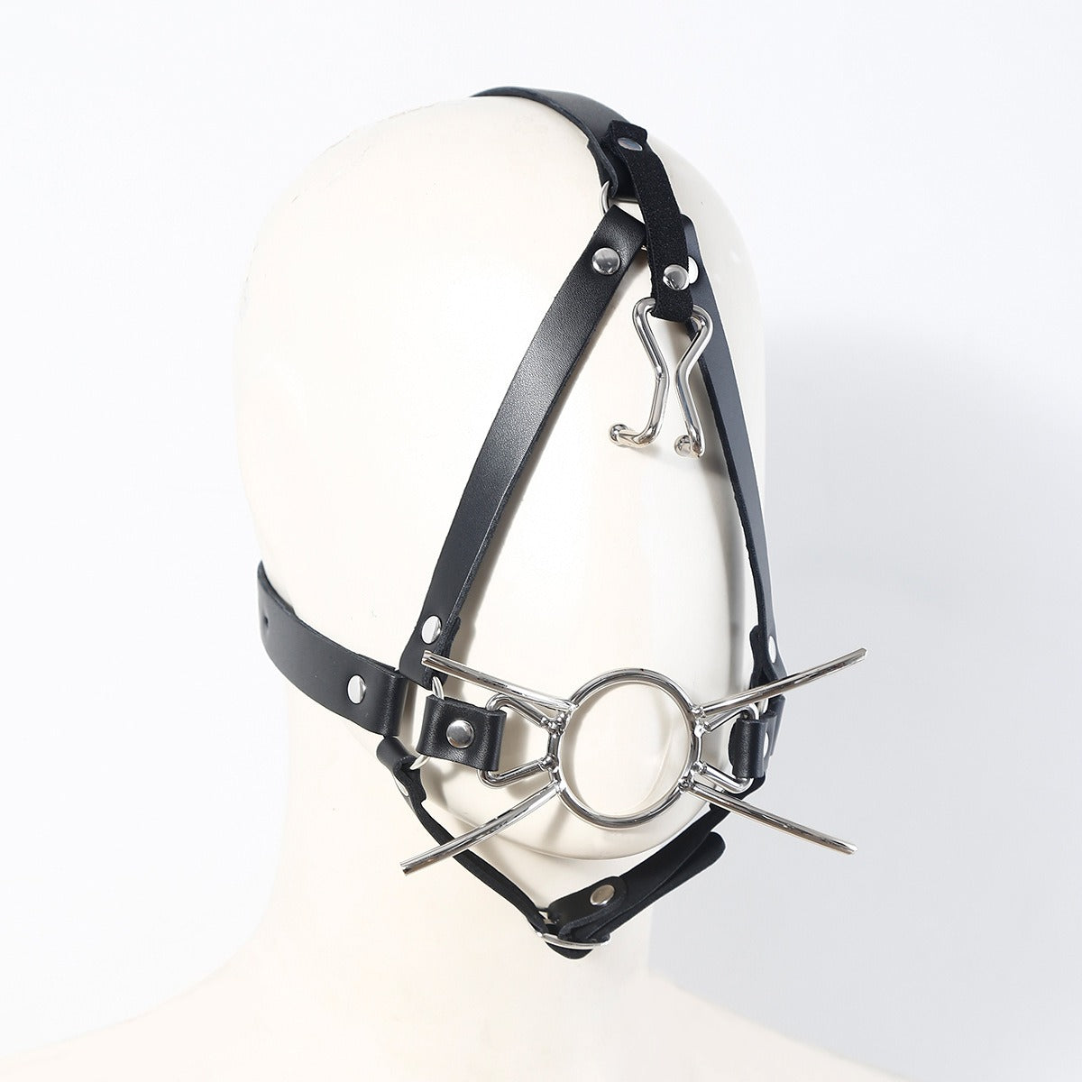Integrated Metal Nose Hook & Open Mouth Gag | Face Bondage | Sexy Maker