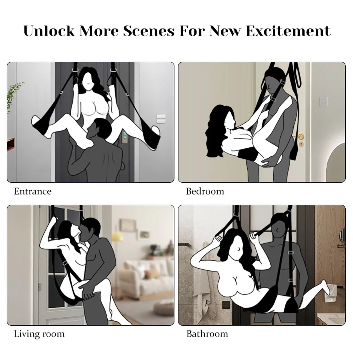 Over The Door Sex Swing - Hanging Swing Sling for Couples Sex Hold 260 Lbs