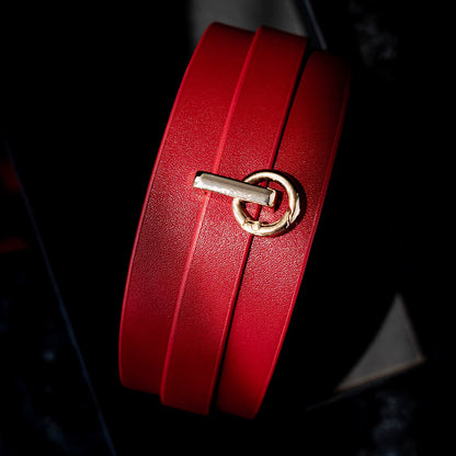 The Heavy Shackle: 5cm Extra-Wide Genuine Leather Collar & Leash Set