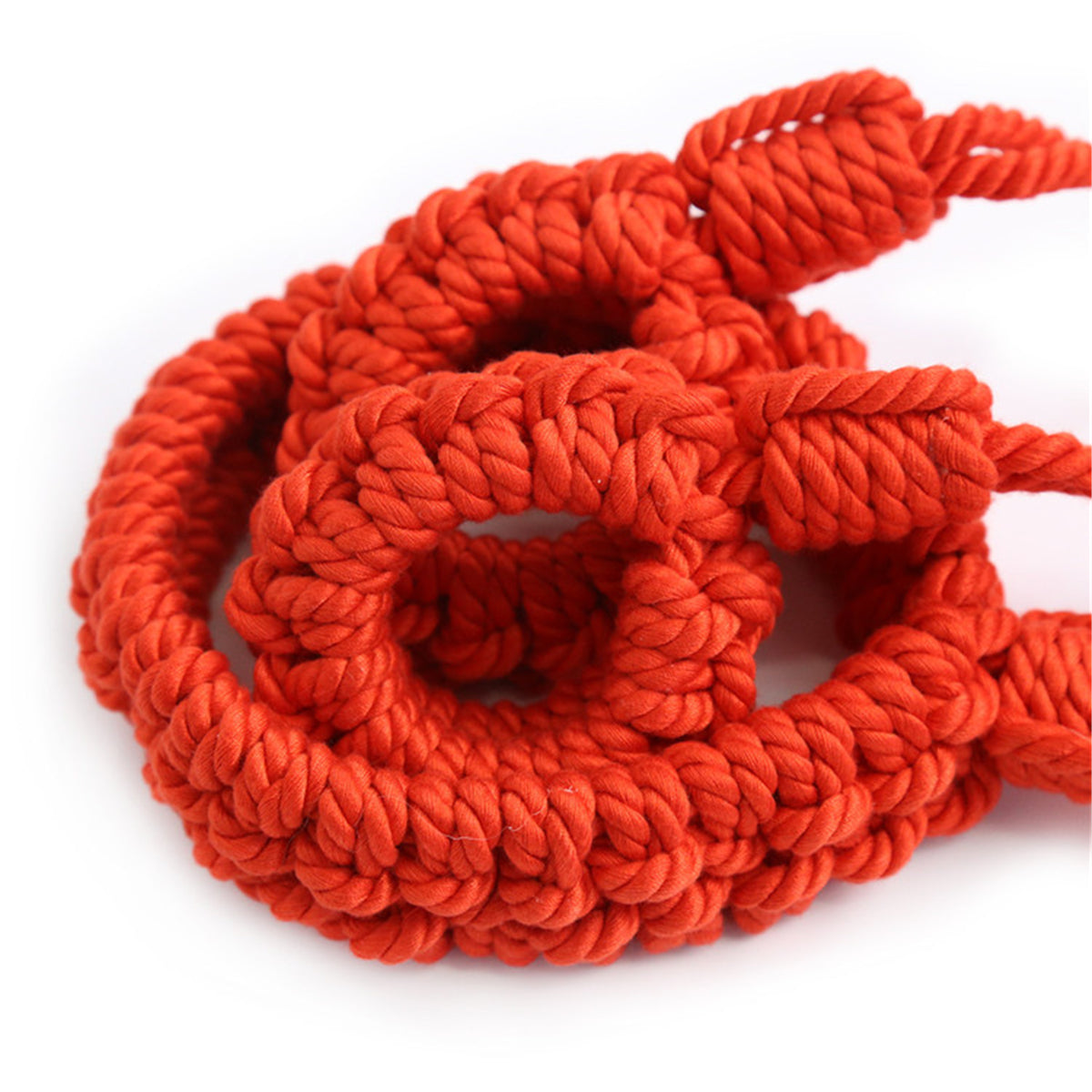 Neck to Wrist Tied Rope Restraint Cuffs Red