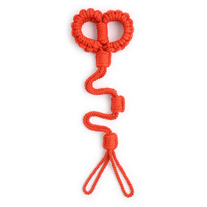 Handmade Shibari Rope Handcuffs with Leash Red