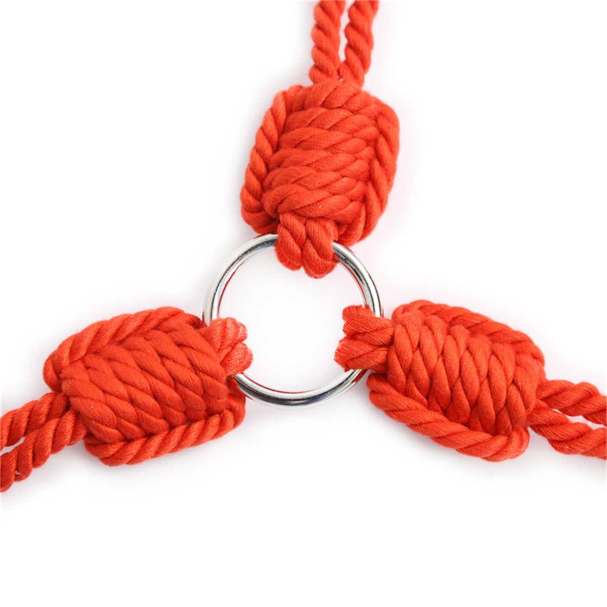 Neck to Wrist Tied Rope Restraint Cuffs Red