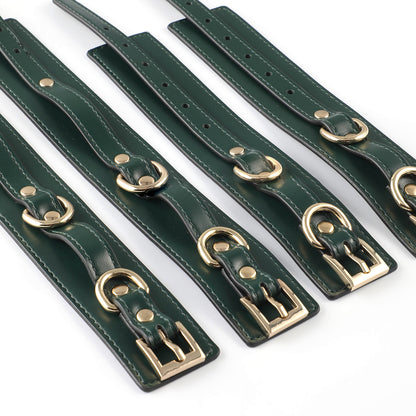 Pure Green Handcrafted Vegan PU Leather BDSM Bondage Set 6-Piece