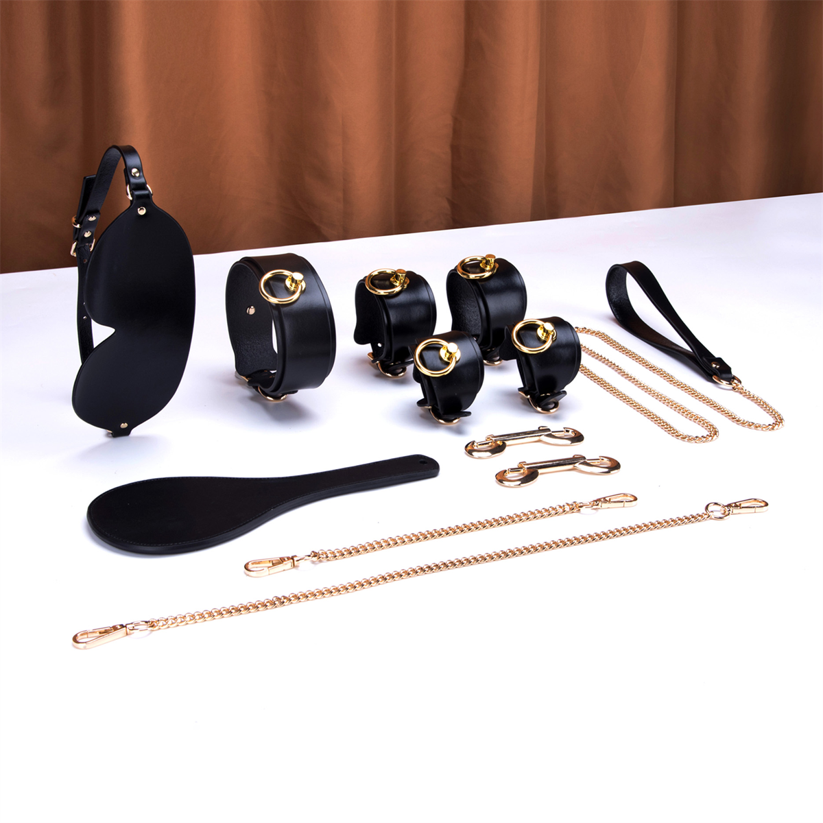 Black Crazy Wild Deluxe Leather Bondage Set 6 Piece