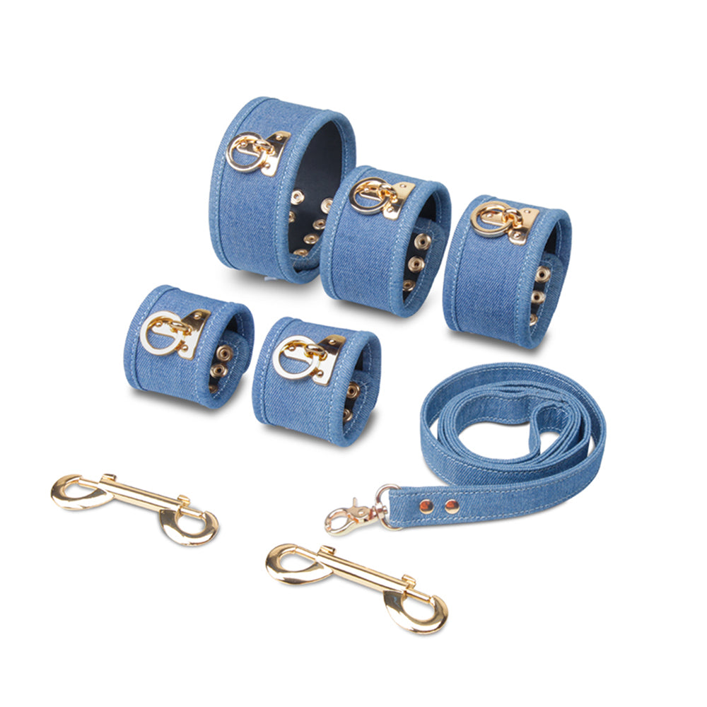 Stylish and Durable Handcrafed Denim Bondage Kit 5-Piece