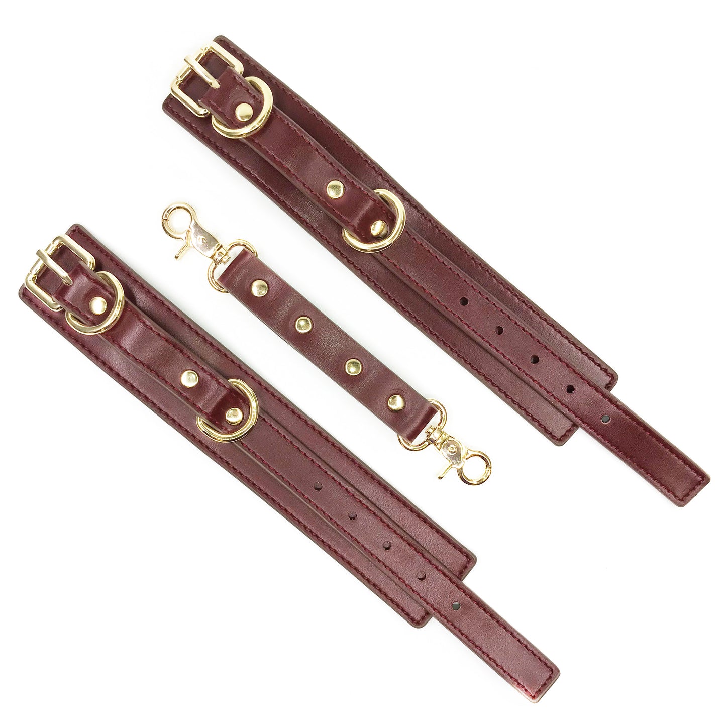 Vegan Burgundy Corset Bondage Set with Storage Bag