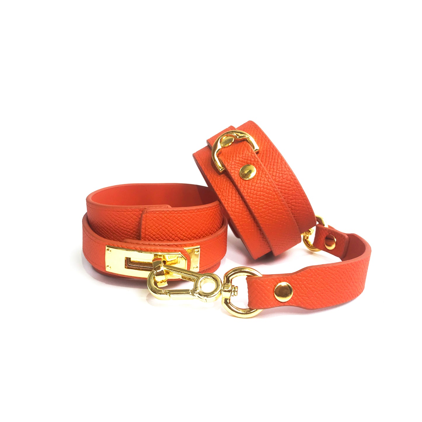 Gorgeous Sunny Orange Leather Bondage Kit